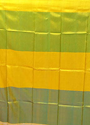 Green Printed Pure Silk Saree Without Blouse Piece