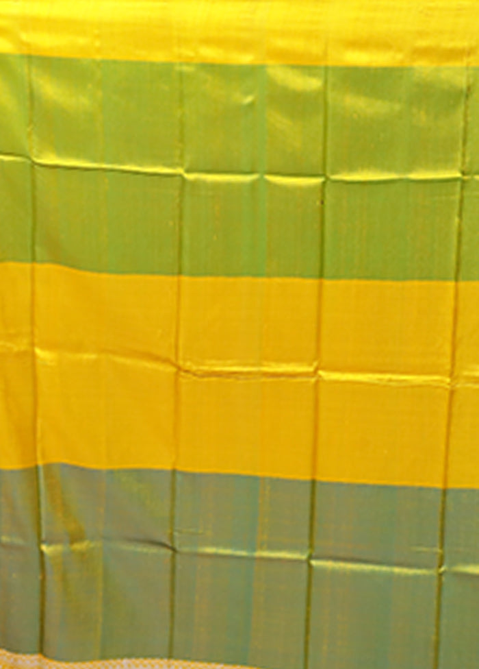 Green Printed Pure Silk Saree Without Blouse Piece