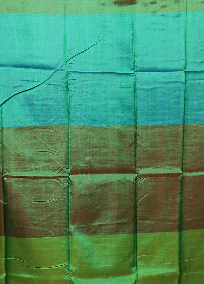 Rust Printed Pure Silk Saree Without Blouse Piece