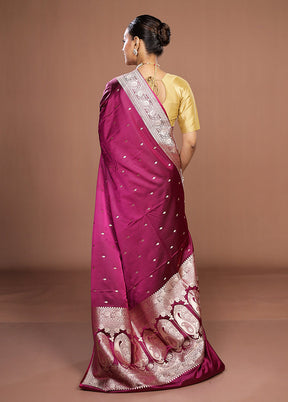 Purple Katan Silk Saree With Blouse Piece