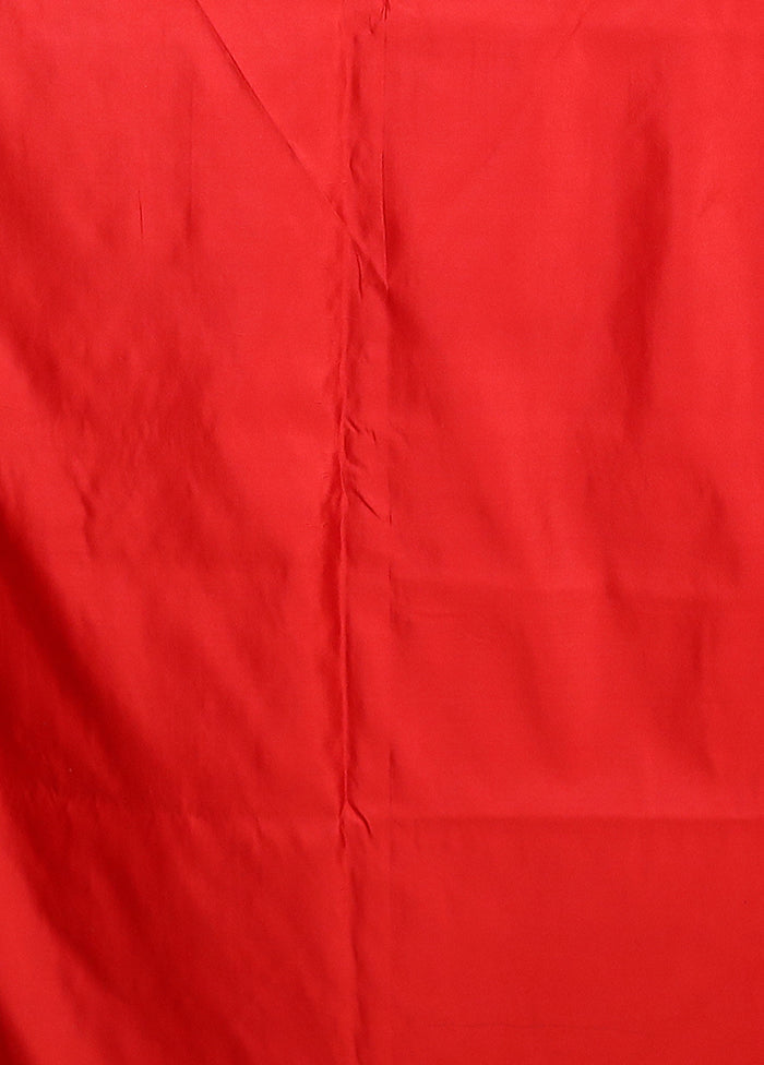 Red Banarasi Silk Saree With Blouse Piece