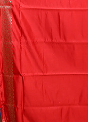 Red Banarasi Silk Saree With Blouse Piece