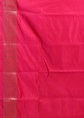 Pink Banarasi Silk Saree With Blouse Piece
