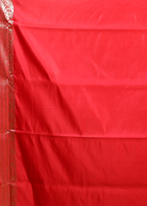 Red Banarasi Silk Saree With Blouse Piece