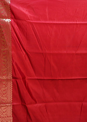 Maroon Banarasi Silk Saree With Blouse Piece