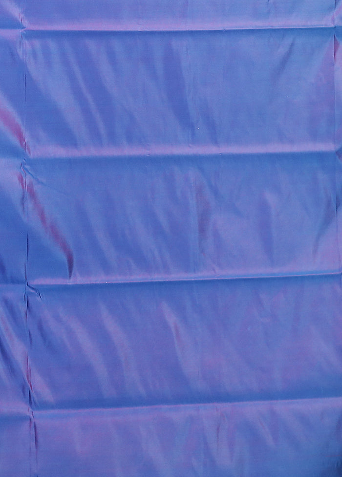 Blue Banarasi Silk Saree With Blouse Piece