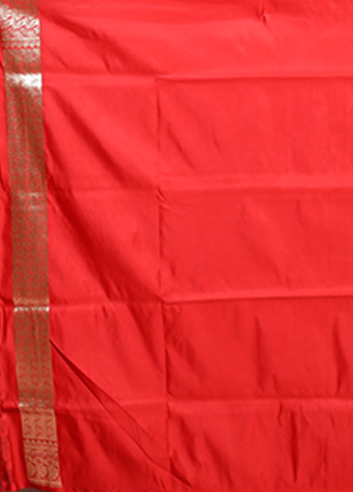 Yellow Banarasi Silk Saree With Blouse Piece