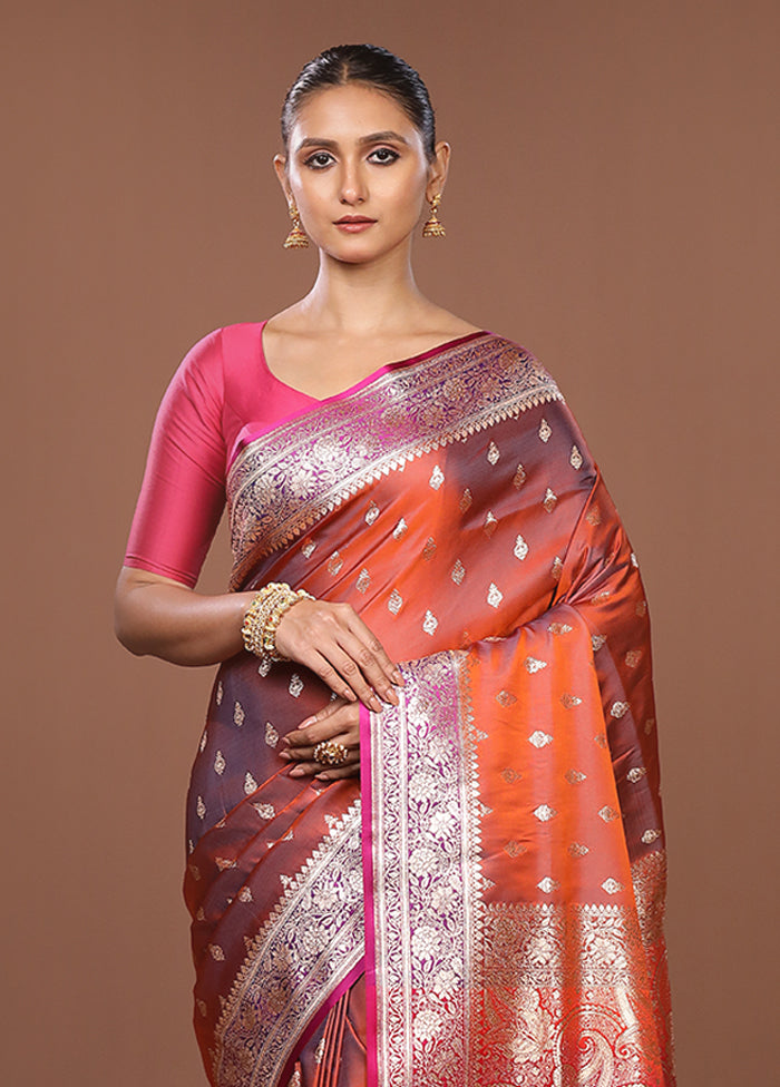 Yellow Banarasi Silk Saree With Blouse Piece