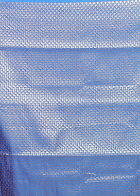 Blue Banarasi Silk Saree With Blouse Piece