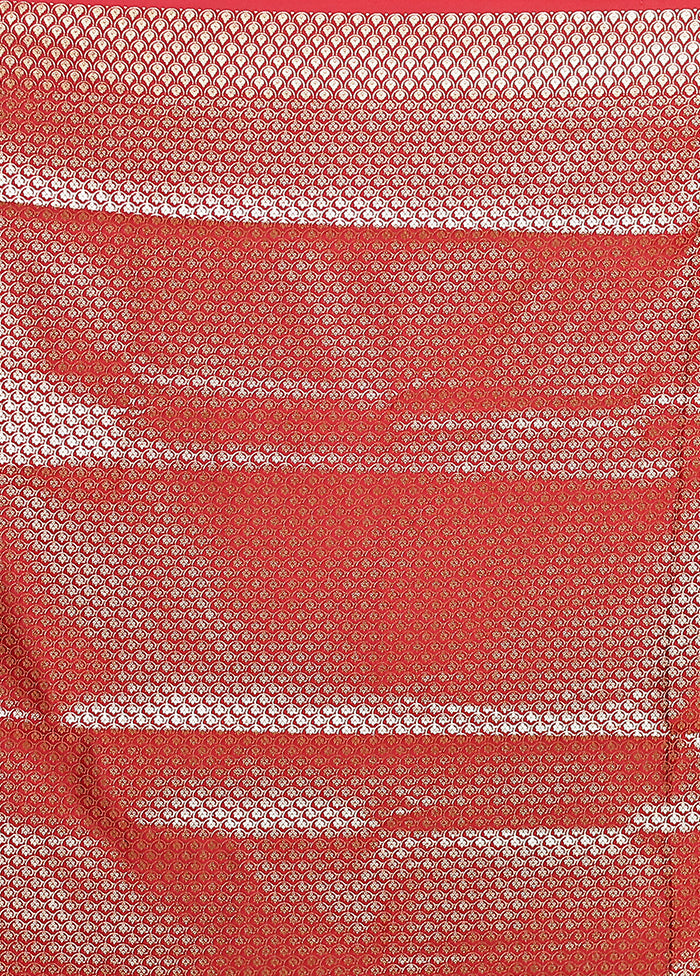 Maroon Banarasi Silk Saree With Blouse Piece