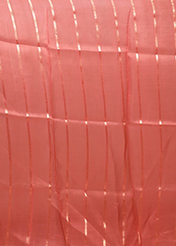 Pink Handloom Tissue Pure Silk Saree With Blouse Piece