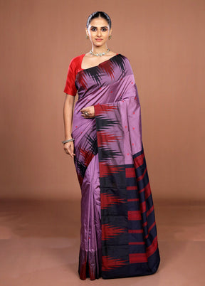Purple Kanjivaram Silk Saree With Blouse Piece