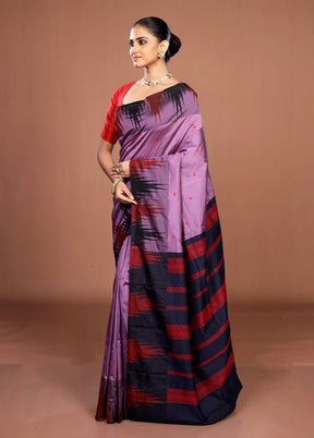Purple Kanjivaram Silk Saree With Blouse Piece