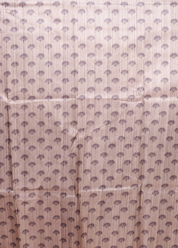 Grey Tussar Silk Saree With Blouse Piece