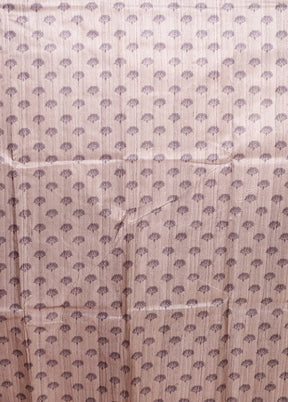 Grey Tussar Silk Saree With Blouse Piece