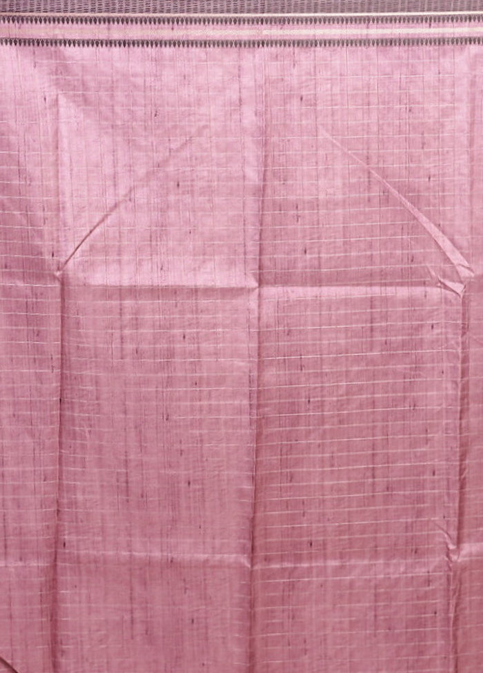 Cream Tussar Silk Saree With Blouse Piece