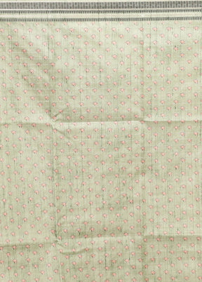 Green Tussar Silk Saree With Blouse Piece