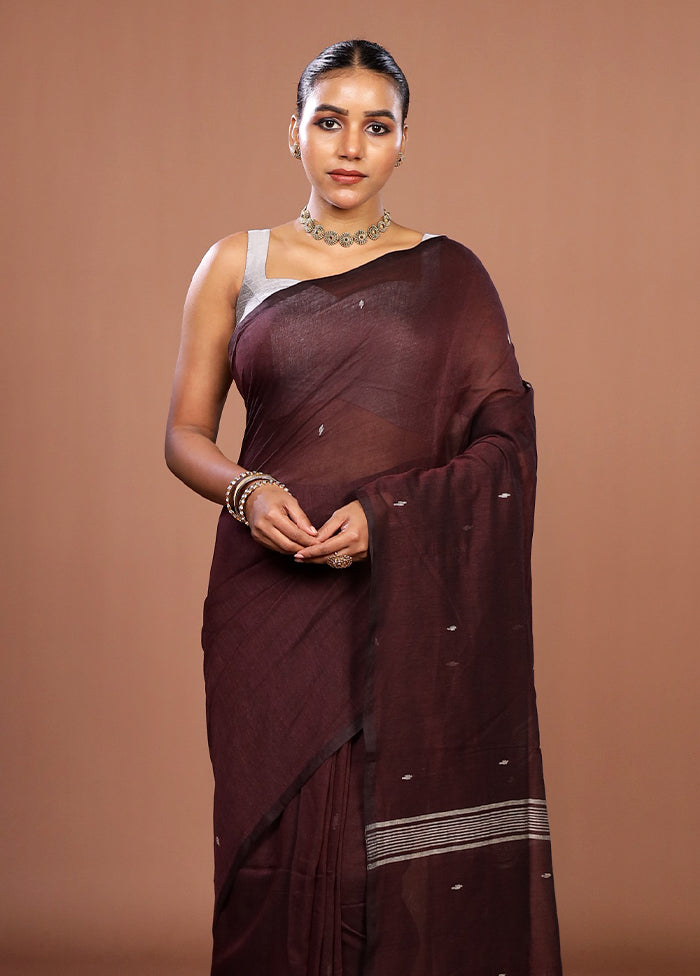 Maroon Matka Silk Saree With Blouse Piece