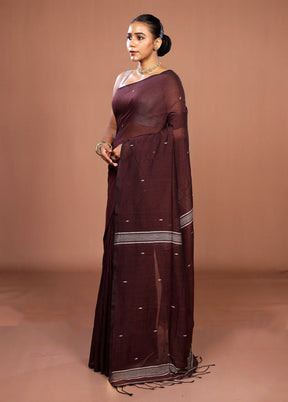 Maroon Matka Silk Saree With Blouse Piece