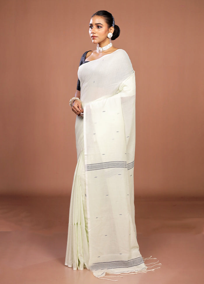 Cream Matka Silk Saree With Blouse Piece