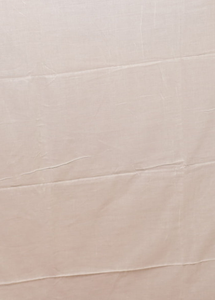 Cream Matka Silk Saree With Blouse Piece