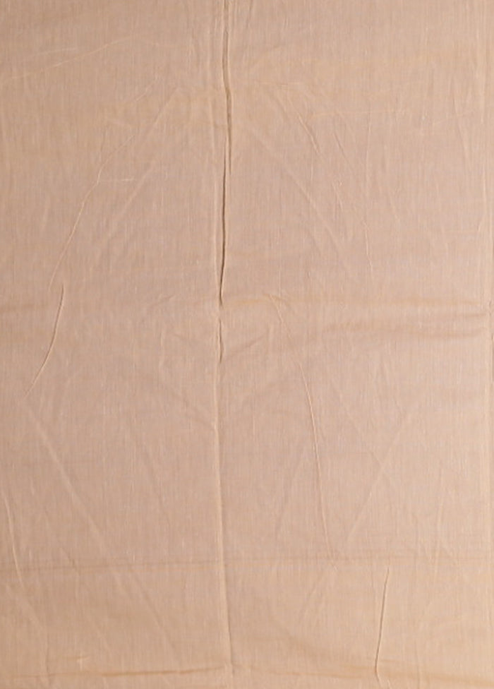 Cream Matka Silk Saree With Blouse Piece