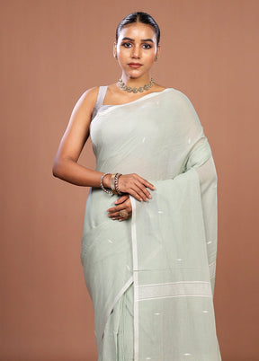 Green Matka Silk Saree With Blouse Piece