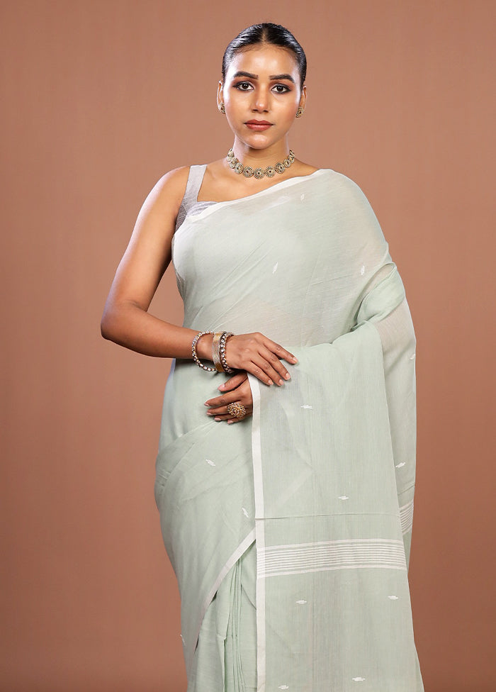 Green Matka Silk Saree With Blouse Piece