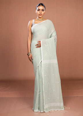 Green Matka Silk Saree With Blouse Piece