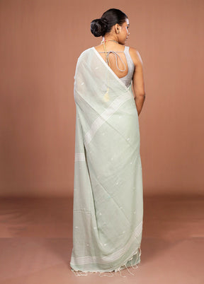 Green Matka Silk Saree With Blouse Piece