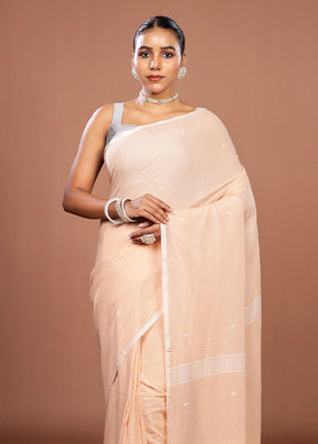 Pink Matka Silk Saree With Blouse Piece