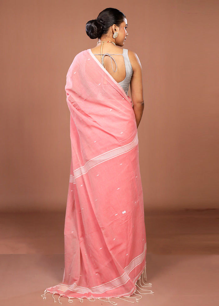 Pink Matka Silk Saree With Blouse Piece