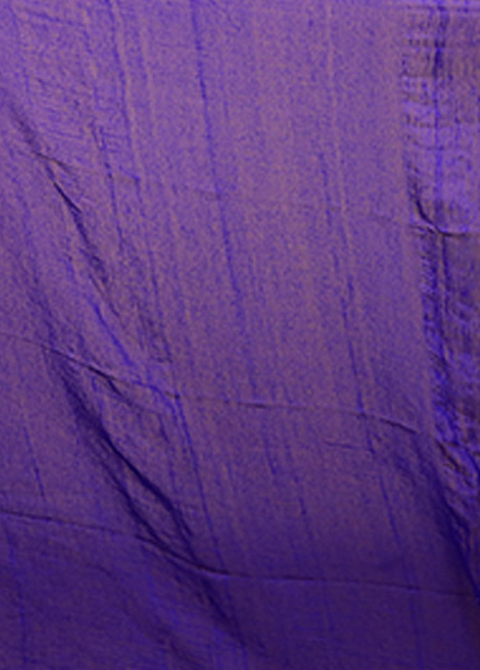 Blue Matka Silk Saree With Blouse Piece