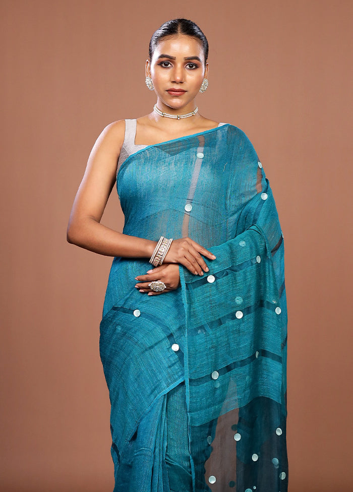 Green Matka Silk Saree With Blouse Piece