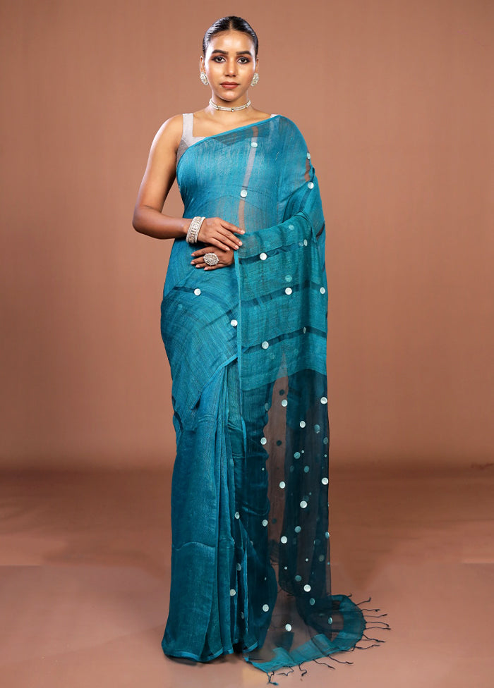 Green Matka Silk Saree With Blouse Piece