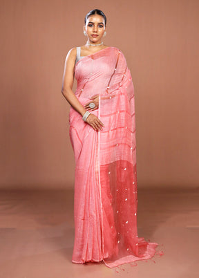 Cream Matka Silk Saree With Blouse Piece