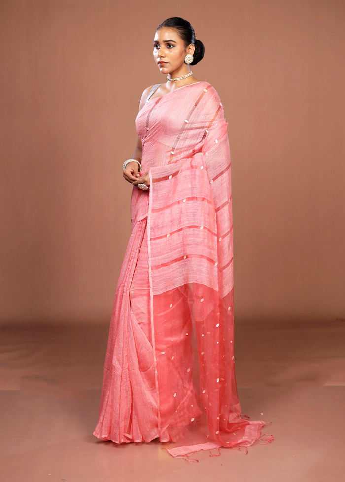 Cream Matka Silk Saree With Blouse Piece