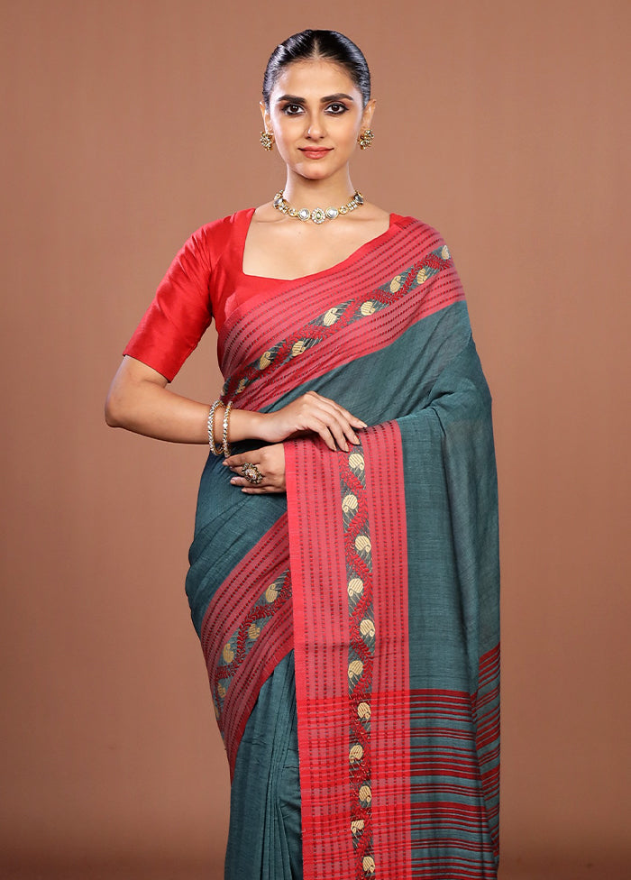 Green Matka Silk Saree With Blouse Piece