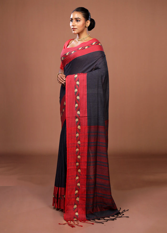 Grey Matka Silk Saree With Blouse Piece