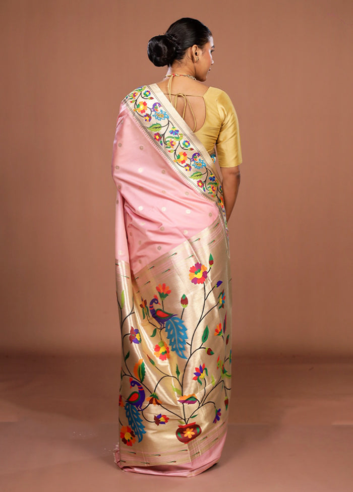 Pink Dupion Silk Saree With Blouse Piece