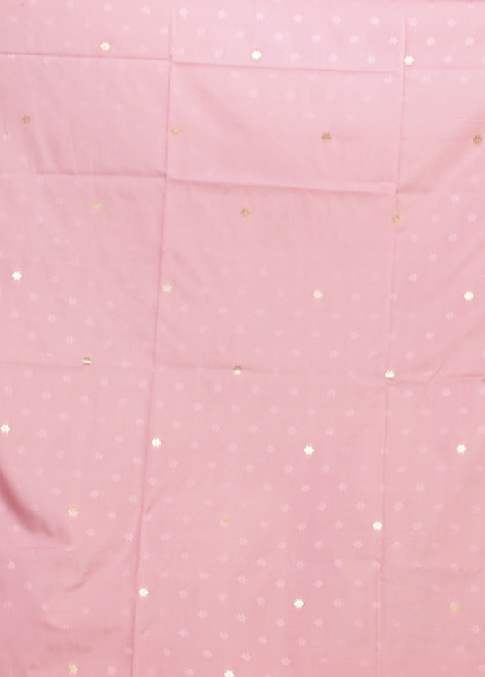 Pink Dupion Silk Saree With Blouse Piece