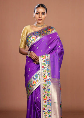 Blue Dupion Silk Saree With Blouse Piece
