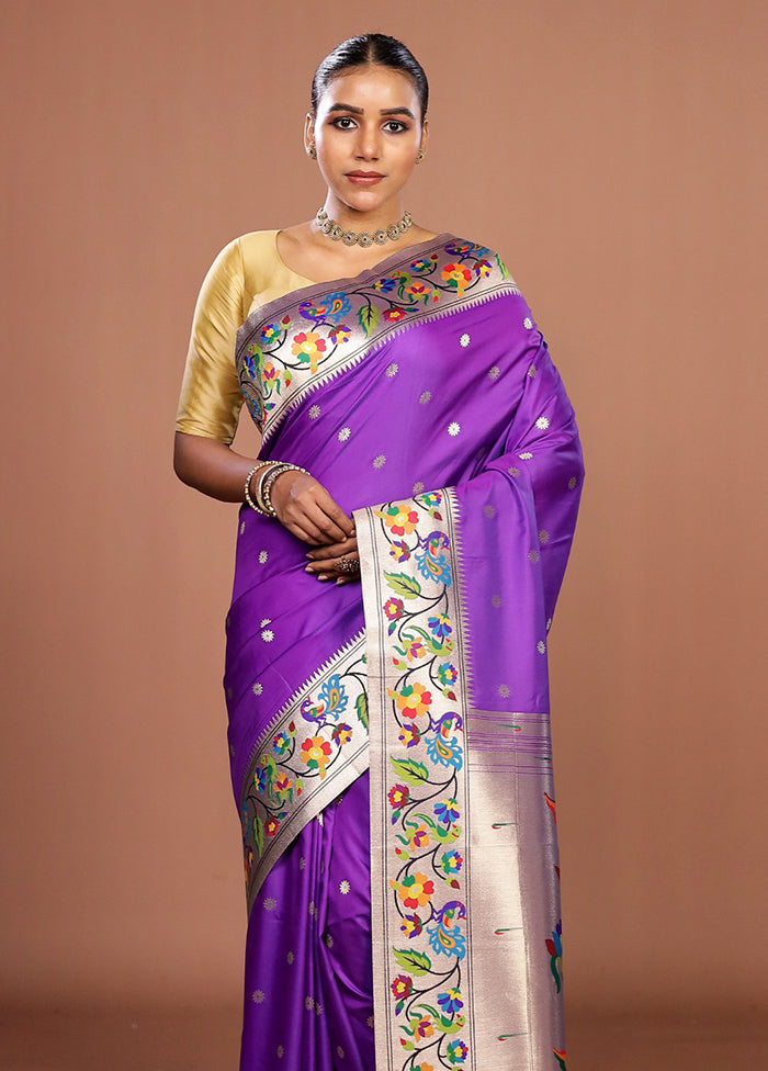 Blue Dupion Silk Saree With Blouse Piece
