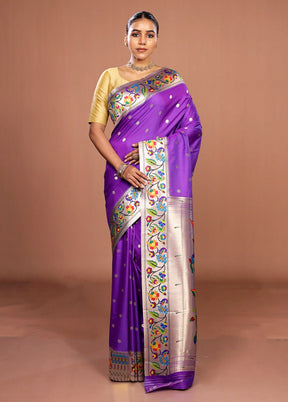 Blue Dupion Silk Saree With Blouse Piece