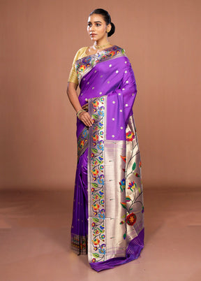 Blue Dupion Silk Saree With Blouse Piece