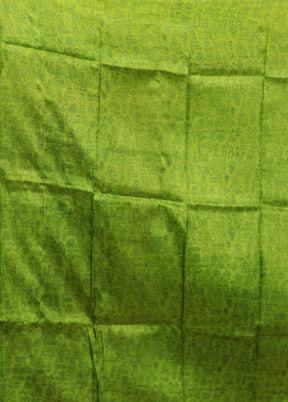 Green Printed Pure Silk Saree Without Blouse Piece