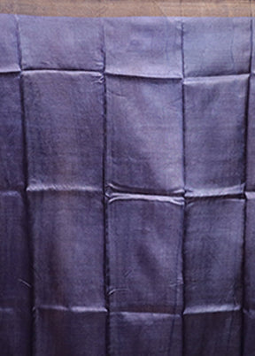 Blue Handloom Tussar Pure Silk Saree With Blouse Piece
