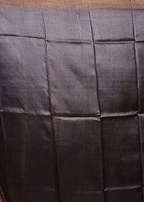 Cream Handloom Tussar Pure Silk Saree With Blouse Piece