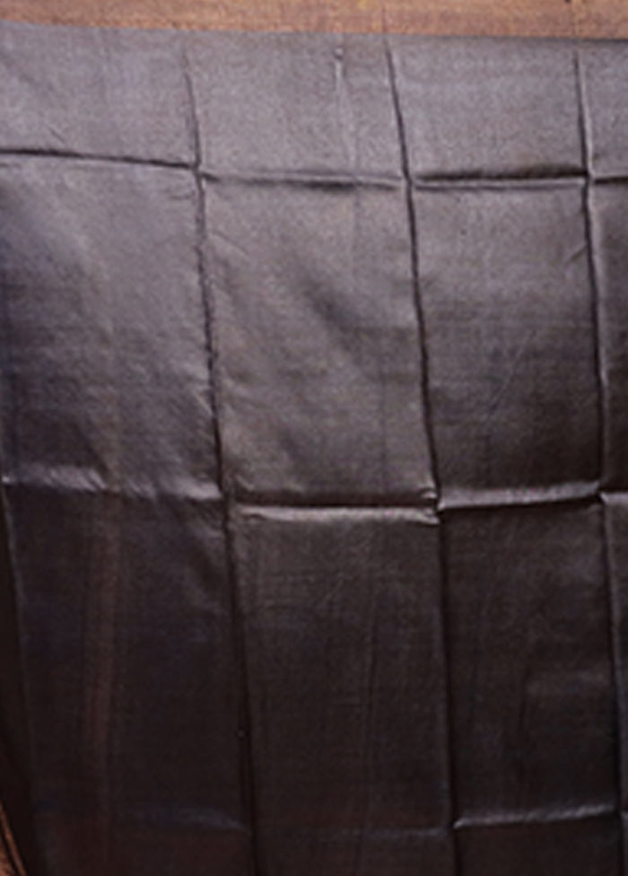 Cream Handloom Tussar Pure Silk Saree With Blouse Piece