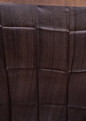 Cream Handloom Tussar Pure Silk Saree With Blouse Piece